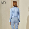 IWY/蓝色高端职业装衬衣女气质绑带衬衫时尚通勤办公室工作服套装203181B1 商品缩略图3