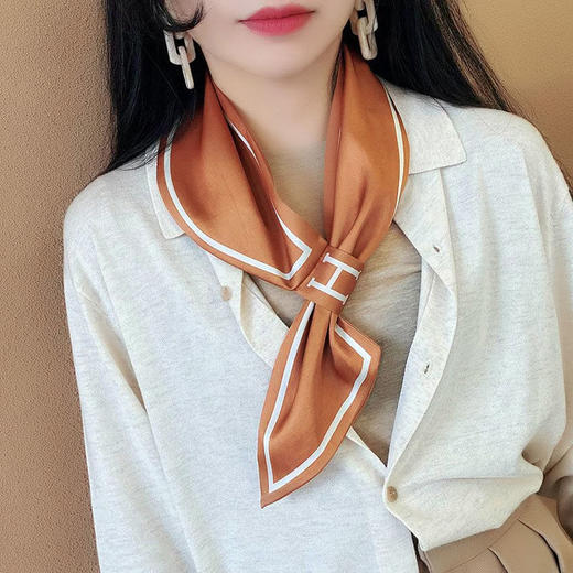 百搭懒人丝巾小长条气质韩式护颈领巾 商品图3