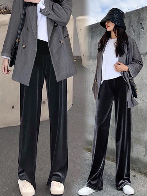 【腿胖胯宽的的福星】孕妇托腹裤子春秋款外穿阔腿裤垂感女夏季薄款时尚休闲直筒裤孕妇秋装 商品图1