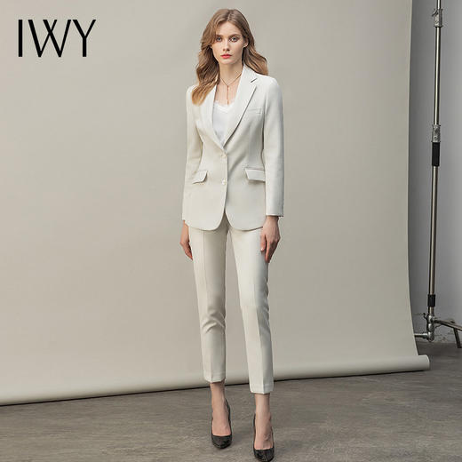 IWY/米白色职业套装女通勤时尚西装气质修身显瘦商务面试正装工作服OL CP11379 商品图2