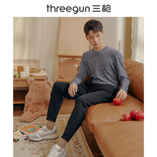 Threegun三枪 【超密绒】男士休闲家居长裤-61017B011 商品图5