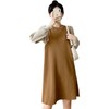 【竖向隐形拉链哺乳口】孕妇连衣裙秋冬时尚宽松显瘦哺乳毛衣潮妈喂奶针织卫衣裙孕期产前产后连衣裙 商品缩略图4
