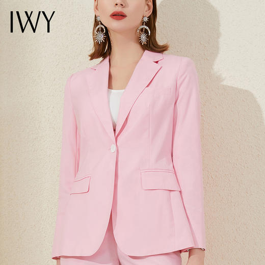 IWY/粉色西装套装高级西服商务职业装时尚气质上镜主持人艺考服装201001C1+P1 商品图4
