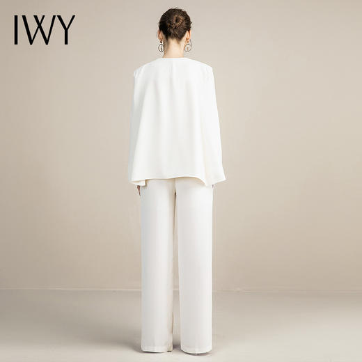 IWY/高端白色职业套装女时尚宴会总裁正装气质宽松阔腿裤西装213176C3+P2+B3 商品图3