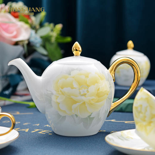 【富贵花开咖啡具】华光国瓷欧式陶瓷咖啡杯具套装 牛奶杯骨质瓷锦盒礼品 商品图1