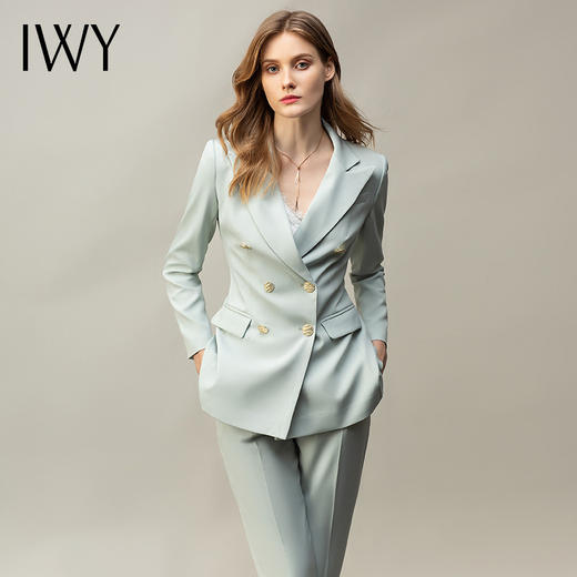 IWY/浅绿西装套装女高端时尚主持人正装美业职业装气质女神范CP11385 商品图1