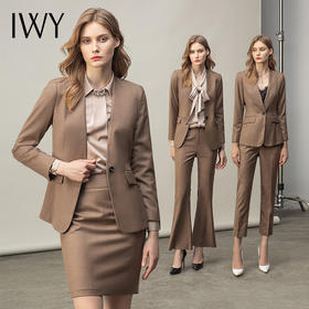 IWY/卡其西服套装女英伦风面试工作服OL休闲职业装高端小西装通勤正装CP11370