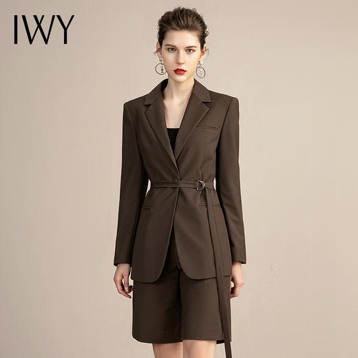 IWY/复古卡其色西装套装女气质总裁职业工作服高端时尚置业顾问女装213110C1+P5 商品图1