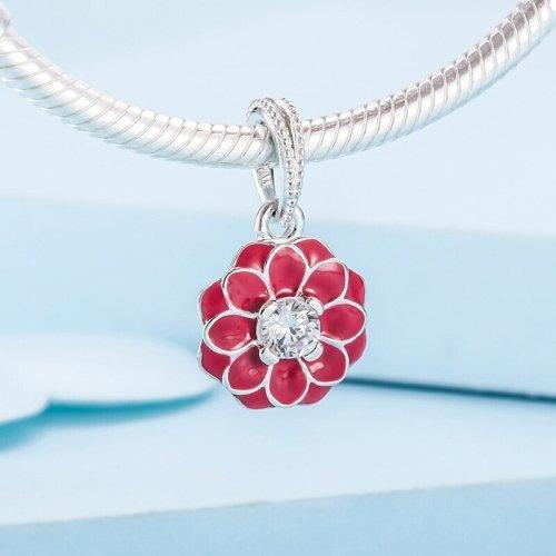 PANDORA/潘多拉女士925银珐琅红色雏菊项链吊坠791829CZ 商品图2