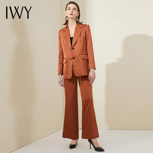 IWY/橘色西装套装女时尚洋气主持人正装通勤商务高端职业装气质女神范203018c1+p2 商品图1