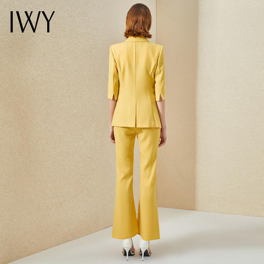 IWY/高端职业装女套装气质修身通勤黄色七分袖西装工作服时尚商务正装CP9175 商品图3
