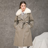 famecoco范可儿羽绒服中长款保暖大毛领系带外套F218AH001 商品缩略图1