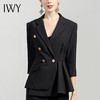 IWY/黑色职业装套装女上班OL气质教师西服商务干练正装工作服套裙C1315+S1207 商品缩略图4