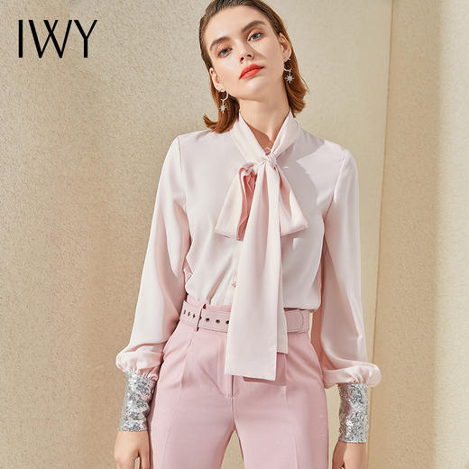 IWY/高端职业装套裙气质长袖粉色衬衫时尚通勤办公室工作服套装OL B9369 商品图4