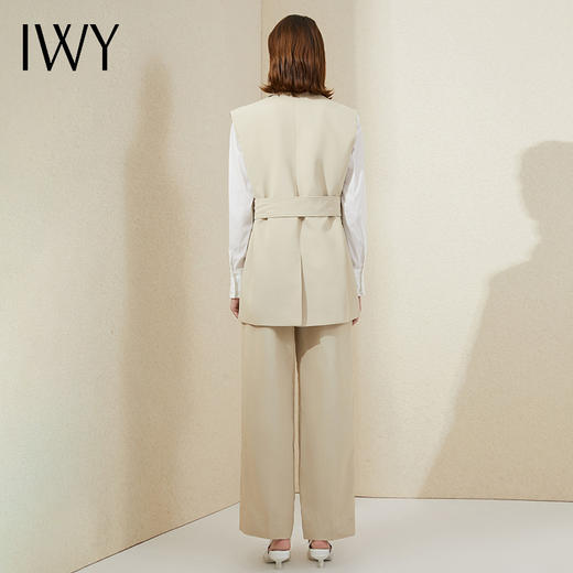 IWY/杏色时尚套装马甲阔腿裤高腰韩版宽松早职业装洋气两件套213196C6+P6 商品图3