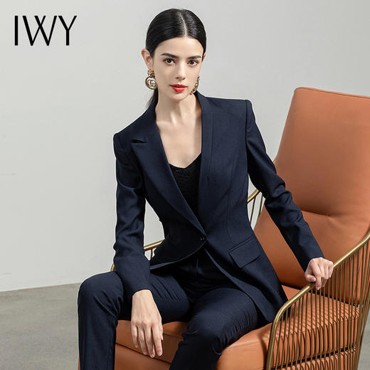 IWY/时尚女总裁套装英伦风高端职业装商务时尚西装气质正装干练工作服C1361-L+P1112 商品图4
