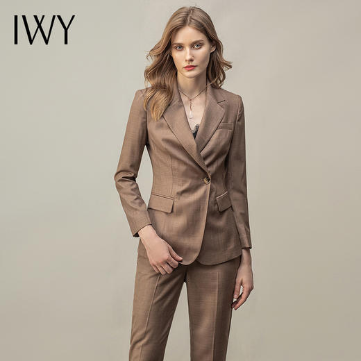IWY/咖色工作服套装女装时尚修身西装正装气质ol商务律师通勤职业装CP11372 商品图2