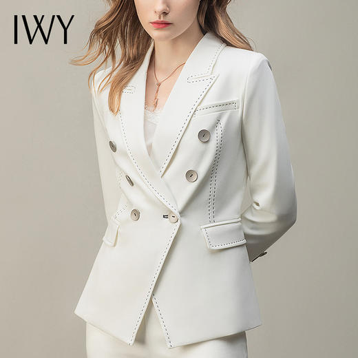 IWY/杏色西服套装女长袖英伦风气质干练时尚高端职业装商务工作服CP31376 商品图4