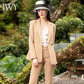 IWY/西服套装女韩版时尚卡其修身高端职业装气质上班通勤商务正装C943+P1321
