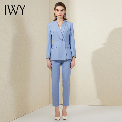 IWY/蓝色通勤西装套装女时尚高端讲师职业装气质女神范主持人正装203135C1+P1 商品图2