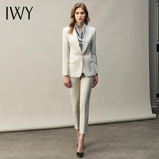 IWY/高端西装套装女正装米白色干练职业装气质女神范美容院工作服OL CP11380 商品图0