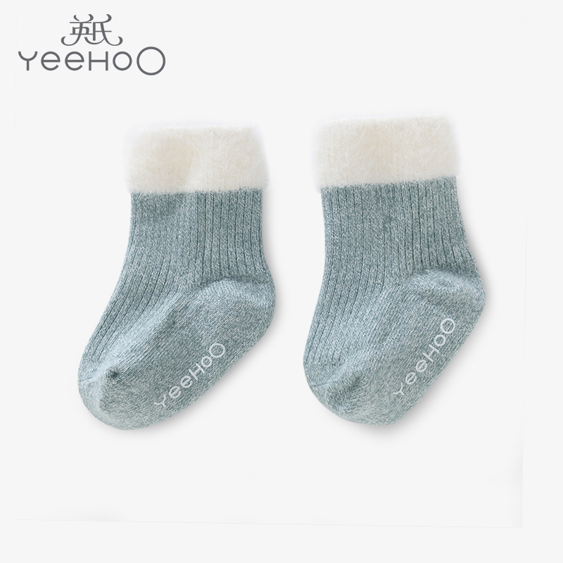 英氏儿童袜子新生儿棉袜1-2-3岁男女童针织四季袜YIWBJ30021A01