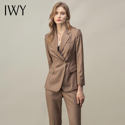 IWY/咖色工作服套装女装时尚修身西装正装气质ol商务律师通勤职业装CP11372 商品图1
