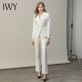 IWY/杏色西服套装女长袖英伦风气质干练时尚高端职业装商务工作服CP31376