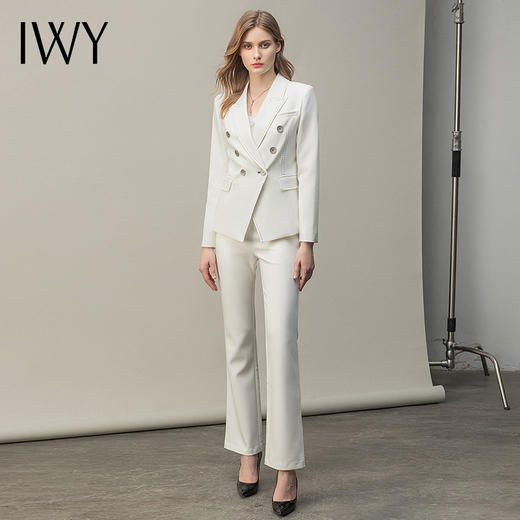 IWY/杏色西服套装女长袖英伦风气质干练时尚高端职业装商务工作服CP31376 商品图0