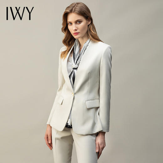 IWY/高端西装套装女正装米白色干练职业装气质女神范美容院工作服OL CP11380 商品图2