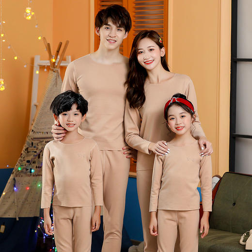 【亲子保暖内衣套装】亲子内衣AB面秋冬绒双面磨毛保暖女男无痕秋衣秋裤套装 商品图3