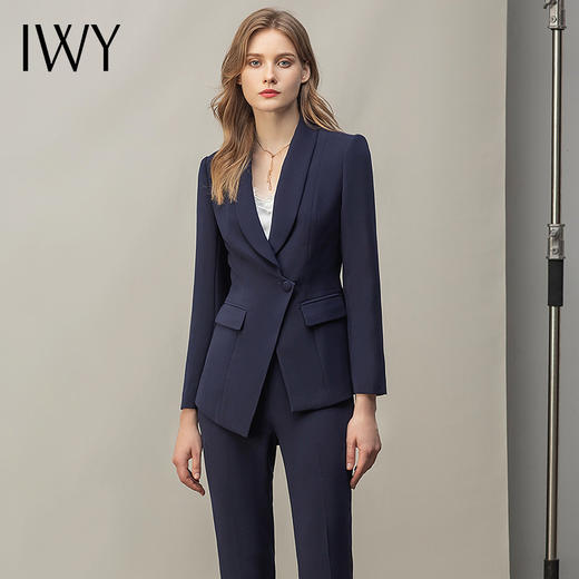 IWY/藏青色商务气质职业装西装外套女高端律师职场通勤正装ol工服CP11356 商品图1