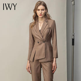 IWY/卡其西服套装女英伦风面试工作服OL休闲职业装高端小西装通勤正装CP11371