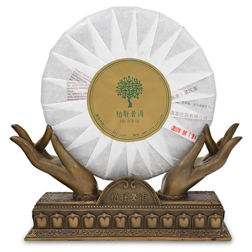 柏联普洱 七子系列 2017年份熟普 景迈山普洱茶熟茶 饼茶 357g 商品图1
