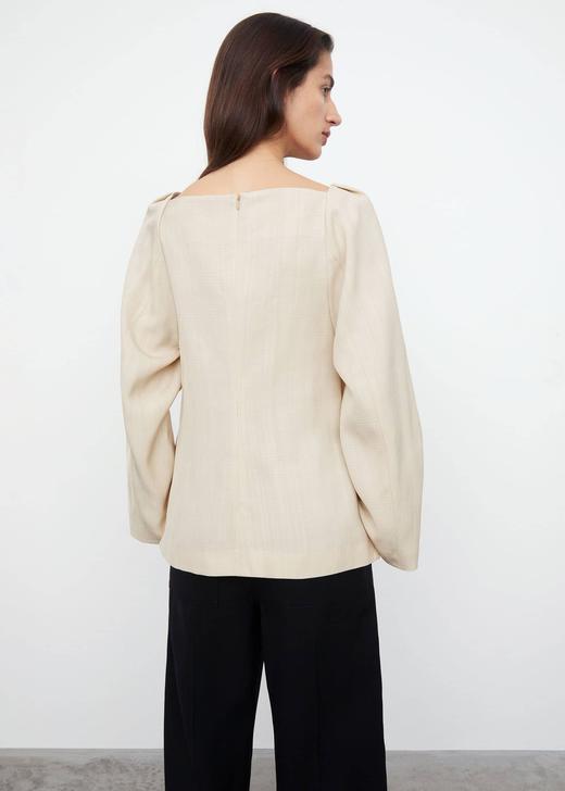 TOTEME  香槟金/黑色方领套头侧开衩上衣 商品图1