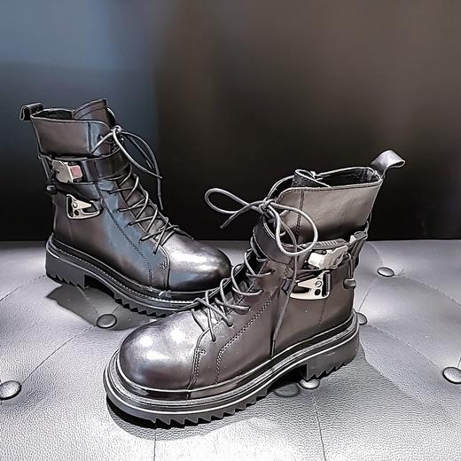 lfgj jeans BM008 新品头层牛皮双偏带机车靴 商品图5
