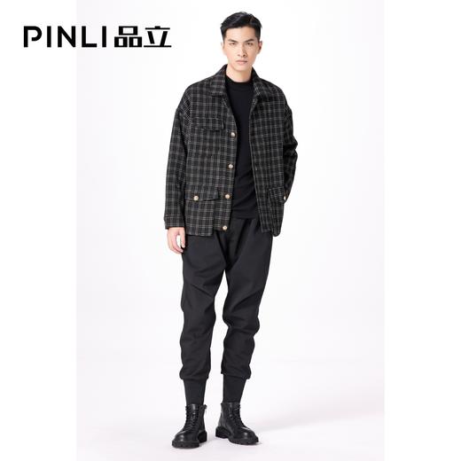PINLI品立秋冬新款男装小香风格子外衣夹克外套潮B213304356 商品图3