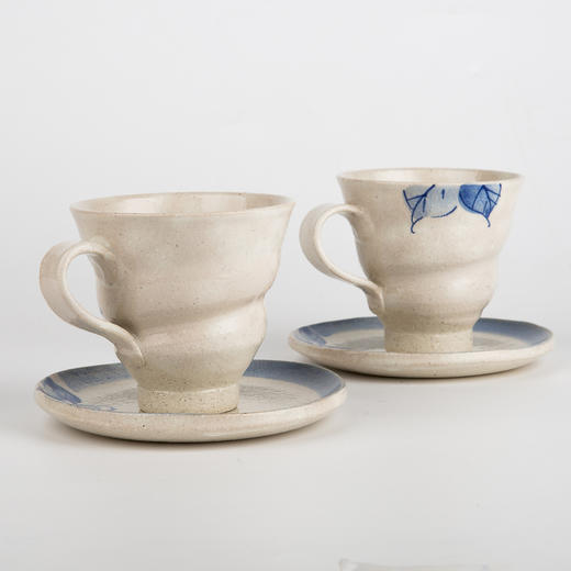 【虚空藏窑】日本原产虚空藏窑蓝椿系列手工咖啡对杯(200ml/杯） 商品图1