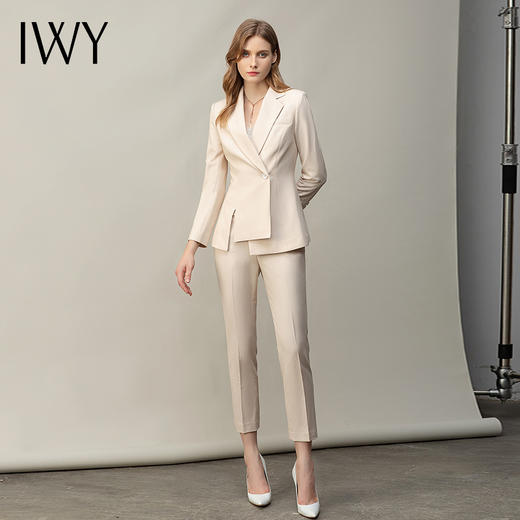 IWY/杏色高端职业套装女英伦风OL时尚商务正装气质休闲西装工作服CP11386 商品图1