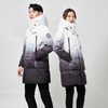 【羽绒服】冬季男女情侣装中长款可脱卸帽子渐变时尚潮流白鸭羽绒服外套 商品缩略图2