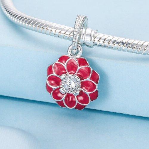 PANDORA/潘多拉女士925银珐琅红色雏菊项链吊坠791829CZ 商品图3