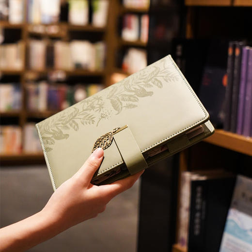 卡杰树叶挂件活页本A5深奶咖CA5H0925-1笔记本文艺精致手账本复古 商品图2