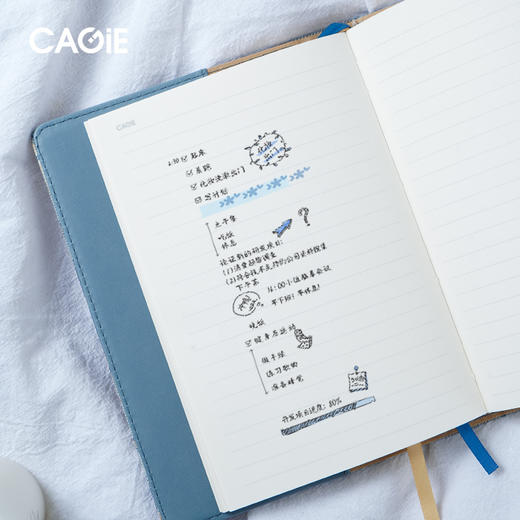 卡杰布面JK格纹插页本B6葡萄汽水CB6J2032-5横线页本女生款网红文具笔记本本子日记本简约 商品图2