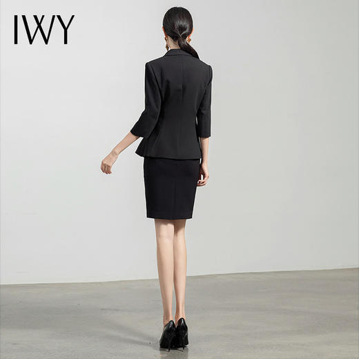 IWY/黑色职业装套装女上班OL气质教师西服商务干练正装工作服套裙C1315+S1207 商品图3
