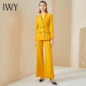 IWY/黄色西服套装女时尚播音主持艺考正装高端通勤职业装气质女神范CP9326