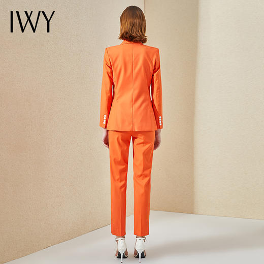 IWY/播音艺考服装主持人橘色职业装女套装气质工作服休闲商务西装CP9309 商品图3