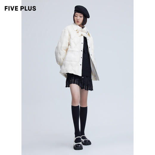 FIVE PLUS 女冬装小香风羽绒服女宽松小个子外套法式菱格2NN4335210 商品图2