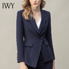 IWY/藏青色西装外套女不对称商务气质工作服西服阔腿裤正装套装女C11356+P31356 商品缩略图4