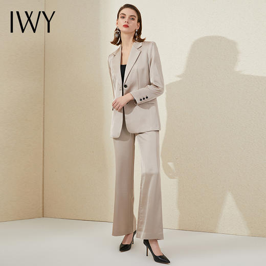 IWY/香槟色西装套装时尚修身韩版高端职业装气质女神范通勤商务工作服203018C1+P2 商品图0