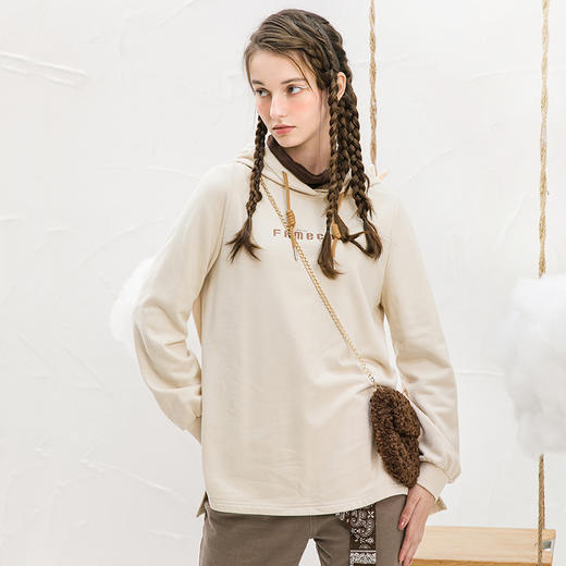 famecoco范可儿连帽卫衣款潮ins印花宽松上衣F218BL005 商品图2